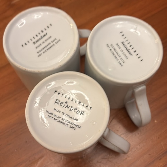 Pottery Barn Reindeer mugs. Dancer- Dasher and Prancer. - Picture 6 of 6